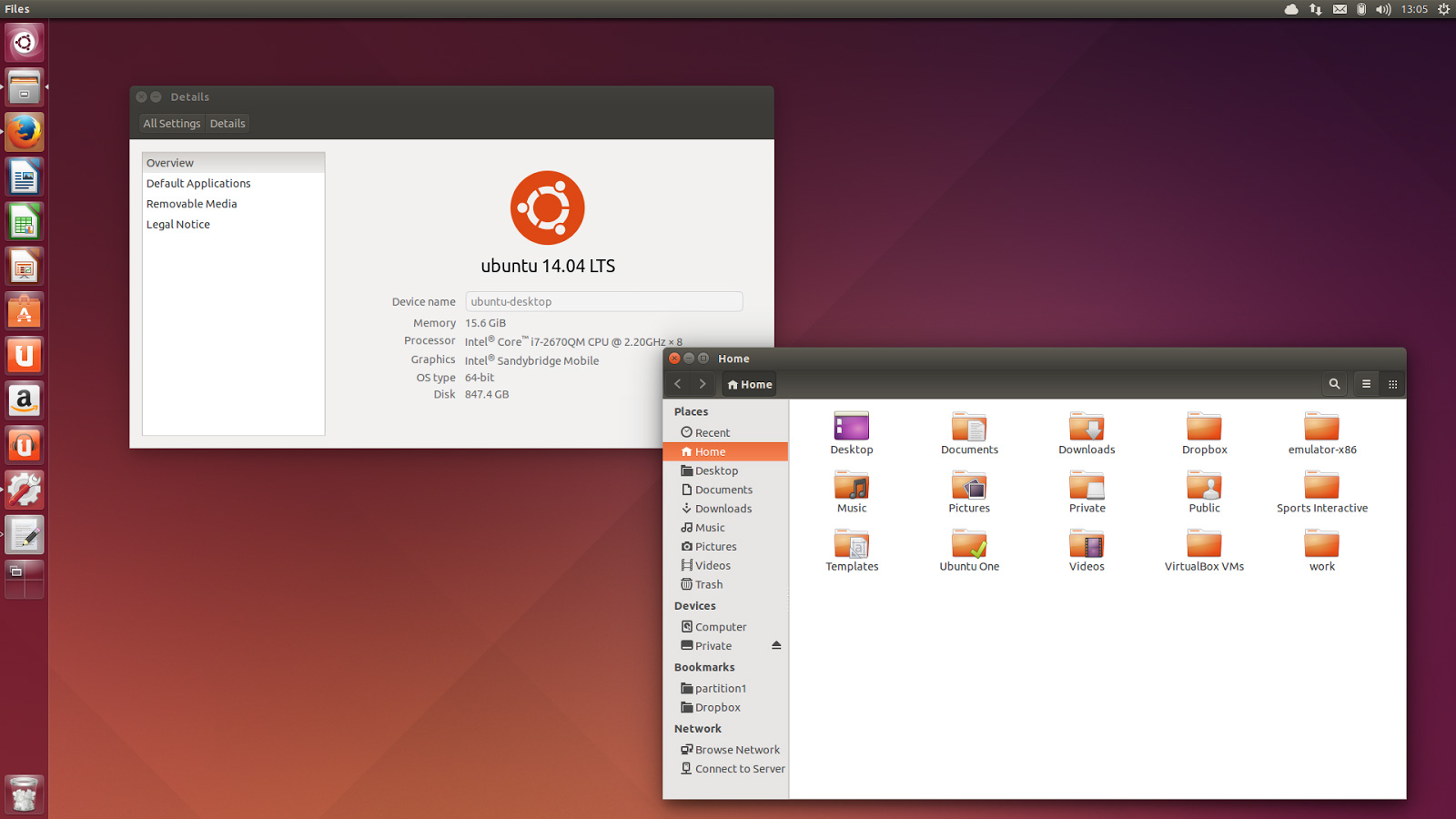 Ubuntu 14.0 (The deskotp that is why I&rsquo;m hear) 